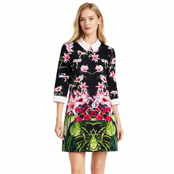 Ted Baker Dresses & Skirts - Ted Baker London Youma Mirrored Tropics Collar Dress Size 8 US